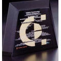 Custom Lucite Trapezoid Award w/ Black Background (9 1/2"x7 1/2"x1 1/2")